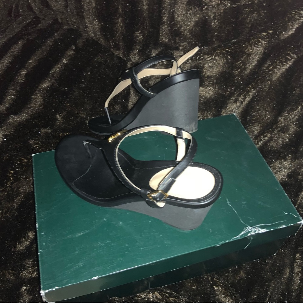 Ralph Lauren wedge sandals.